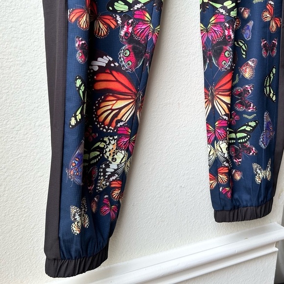 Terez Blue Pink Red kaleidoscope butterfly jogger RipStop Track Pants Sz L - Picture 9 of 15
